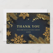 Weihnachten Pine Cons Corporate Rustic Holiday Dankeskarte (Vorderseite)