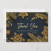 Weihnachten Pine Cons Corporate Rustic Holiday Dankeskarte (Vorderseite)