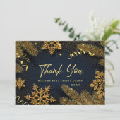 Weihnachten Pine Cons Corporate Rustic Holiday Dankeskarte (Stehend Vorderseite)