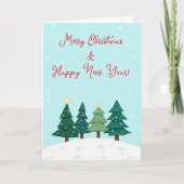 Weihnachten Pine Forest Tree Frohe Weihnachten Karte (Vorderseite)