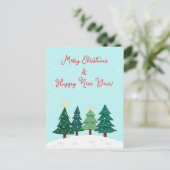 Weihnachten Pine Forest Tree Frohe Weihnachten Postkarte (Stehend Vorderseite)