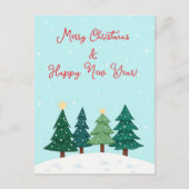 Weihnachten Pine Forest Tree Frohe Weihnachten Postkarte (Vorderseite)