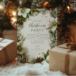 Weihnachten Pine Greenery Elegance Einladung