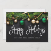 Weihnachten Pine Tree and Balls Elegantes Business (Vorderseite)