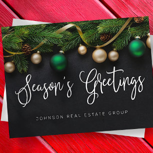Weihnachten Pine Tree and Balls Hochzeit Grüße Postkarte