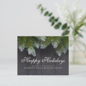 Weihnachten Pine Tree Happy Holidays Gruß Postkarte (Stehend Vorderseite)