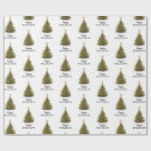 Weihnachten Pine Tree Happy Holidays Typografie Geschenkpapier (Flach)