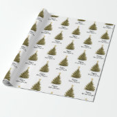 Weihnachten Pine Tree Happy Holidays Typografie Geschenkpapier (Ungerollt)