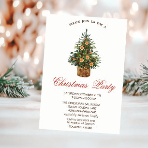 Weihnachten Pine Tree Orange Weihnachtsfest Party Einladung