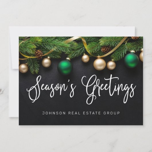 Weihnachten Pine Tree Season's Grußgeschäft (Vorderseite)