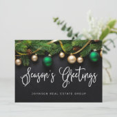 Weihnachten Pine Tree Season's Grußgeschäft (Stehend Vorderseite)