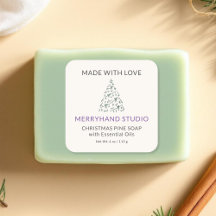 Weihnachten Pine Tree Seife Etikett Creme Holiday