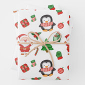 Weihnachten, Pinguin und Dekorationen Geschenkpapier Set (Beispiel)