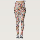 Weihnachten Pink Black Geschenke Feiertage Leggings (Vorderseite)