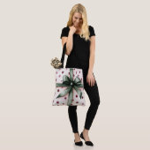 Weihnachten Pink Dots Grüne Schleife & Bow Tasche (Am Model)