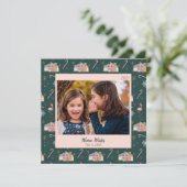 Weihnachten - Pink House Palm Tree Foto  (Stehend Vorderseite)