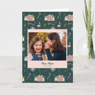 Weihnachten - Pink House Palm Tree Foto Ho