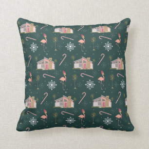 Weihnachten - Pink House Palm Tree Throw P Kissen