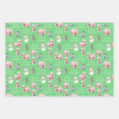 Weihnachten Pink Hütte Pine Tree Schneeferien Geschenkpapier Set (Vorderseite 3)