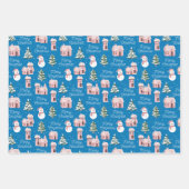 Weihnachten Pink Hütte Pine Tree Schneeferien Geschenkpapier Set (Vorderseite 2)