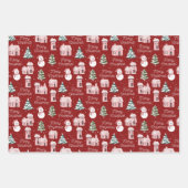 Weihnachten Pink Hütte Pine Tree Schneeferien Geschenkpapier Set (Vorderseite)