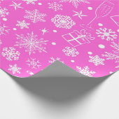 Weihnachten Pink Magenta Feiertage Thema Muster Geschenkpapier (Ecke)