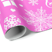 Weihnachten Pink Magenta Feiertage Thema Muster Geschenkpapier (Rolleneckpunkt)