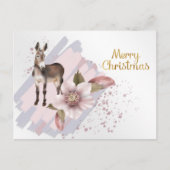 Weihnachten Pink Magnolia Mule Floral Wasserfarbe (Vorderseite)