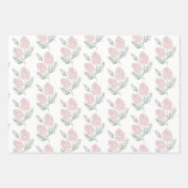 WEIHNACHTEN Pink Pine Cone Muster Weiß & Grau Geschenkpapier Set (Vorderseite)