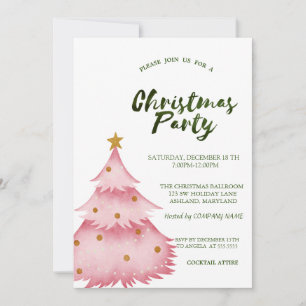 Weihnachten Pink Pine Tree Weihnachtsunternehmen P Einladung
