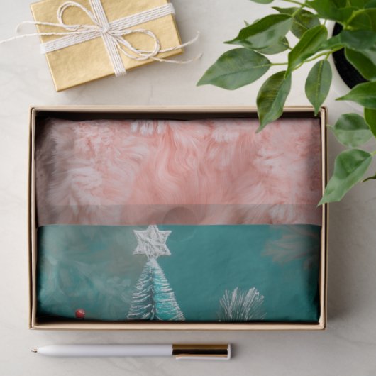 Weihnachten Pink Poodle Portrait Decoupage Seidenpapier (Geschenk)