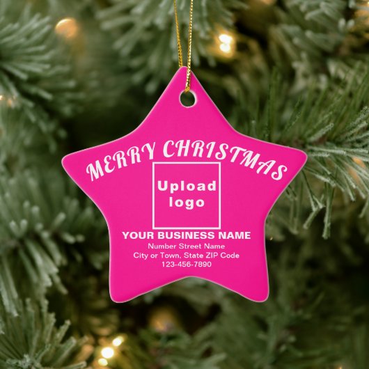 Weihnachten - Pink Star Keramik Ornament (Baum)