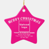 Weihnachten - Pink Star Keramik Ornament (Vorne)