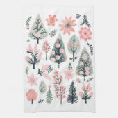 Weihnachten Pink Tree Abstrakt Doodles Geschirrtuch (Vertikal)