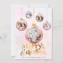 Weihnachten Pink Wasserfarbe 5 Foto Ornament Urlau