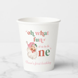 Weihnachten Pinker Santa Erster Geburtstag Pappbecher