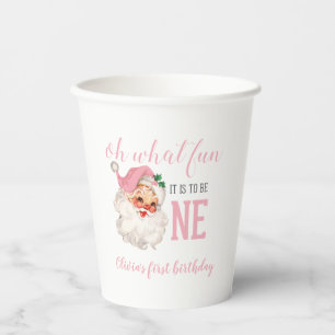 Weihnachten Pinker Santa Erster Geburtstag Pappbecher