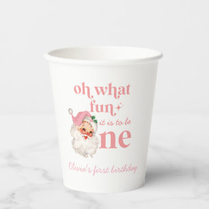 Weihnachten Pinker Santa Erster Geburtstag Pappbecher