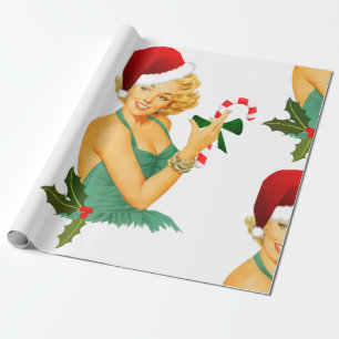 Weihnachten Pinup Geschenkpapier