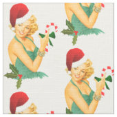 Weihnachten Pinup Stoff (Nahaufnahme)