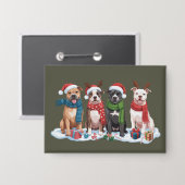 Weihnachten Pitbull Dog Eigentümer Geschenk Weihna Button (Vorderseite/Rückseite)
