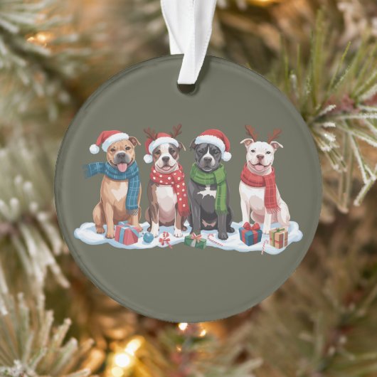 Weihnachten Pitbull Dog Eigentümer Geschenk Weihna Ornament (Baum)