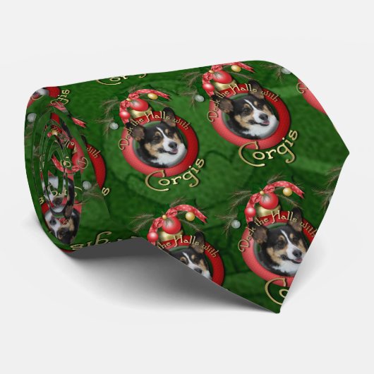 Weihnachten - Plattform die Hallen - Corgis Krawatte (Gerollt)