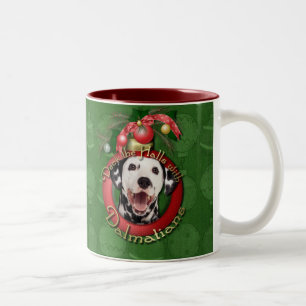 Weihnachten - Plattform die Hallen - Dalmatiner Zweifarbige Tasse
