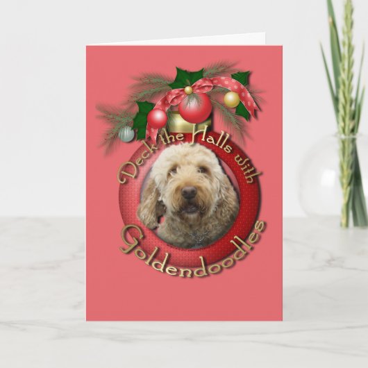 Weihnachten - Plattform die Hallen - Goldendoodles (Vorderseite)