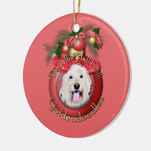 Weihnachten - Plattform die Hallen - GoldenDoodles Keramikornament (Links)