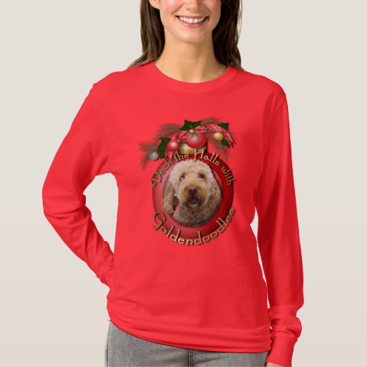 Weihnachten - Plattform die Hallen - Goldendoodles T-Shirt (Vorderseite)