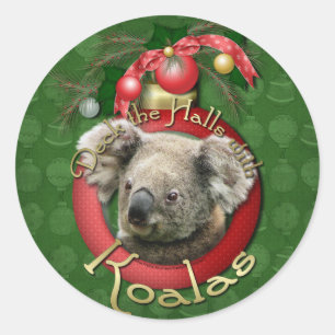 Weihnachten - Plattform die Hallen - Koala Runder Aufkleber