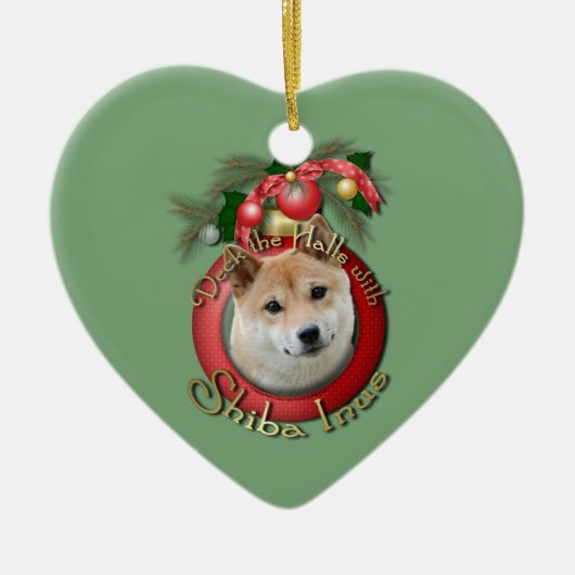 Weihnachten - Plattform die Hallen - Shiba Inu Keramikornament (Vorne)