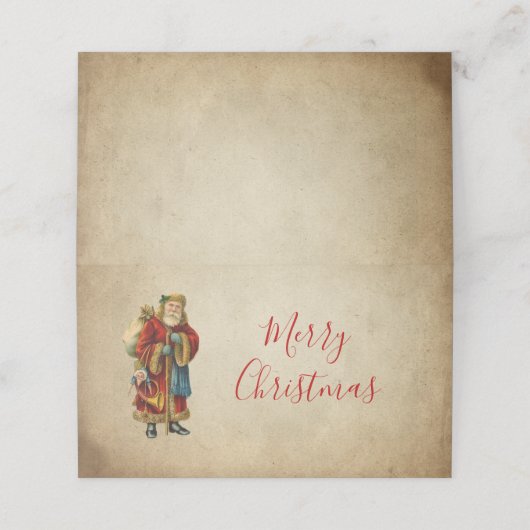 Weihnachten Platzkarte (Außenseite Aufgefaltet)